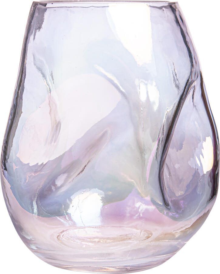 QUVIO Vaas ingedeukt Maat S Glas Parelmoer