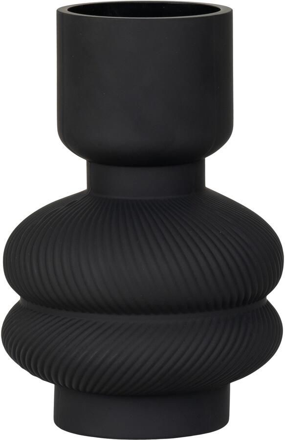 QUVIO Zwarte vaas Glas Zwart