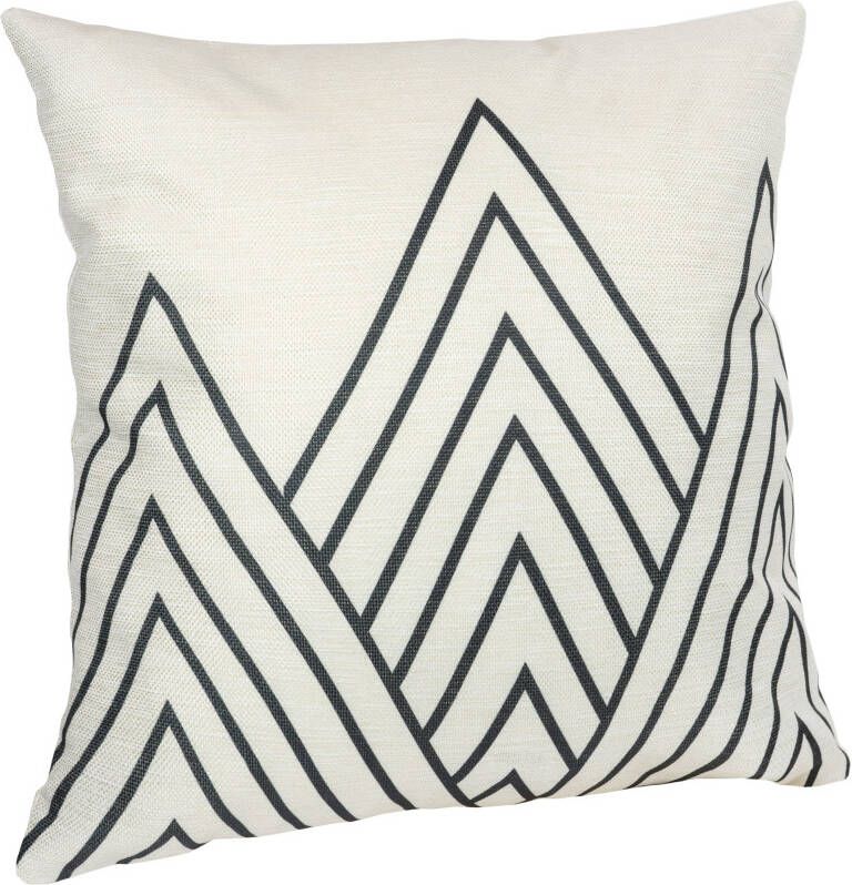 QUVIO Sierkussen met driehoek patroon Gevuld 45 x 45 cm Zwart Beige