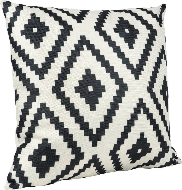 QUVIO Kussenhoes met ruit patroon (dikke lijnen) 45 x 45cm Zwart beige