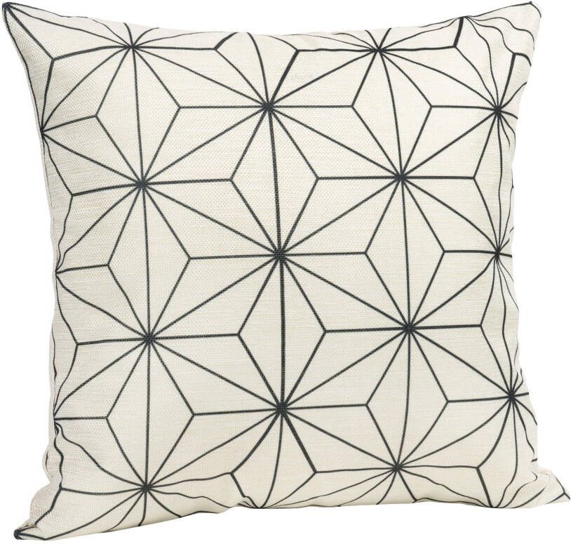 QUVIO Sierkussen met ster patroon Gevuld 45 x 45 cm Zwart Beige