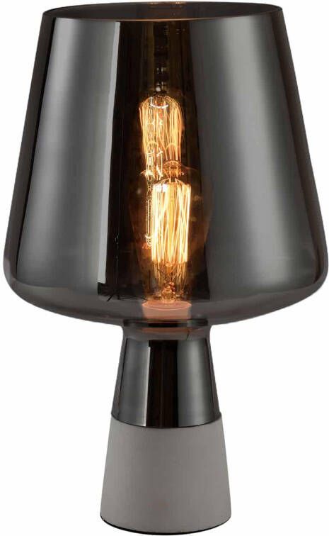 QUVIO Tafellamp retro Beton met glazen lampenkap Diameter 24 cm