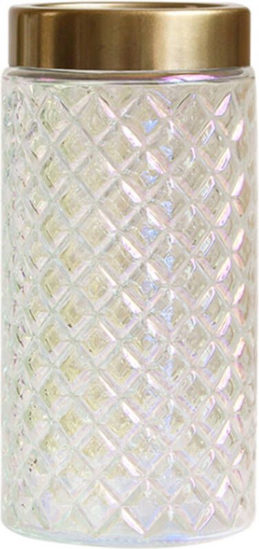 QUVIO Vaas met gouden rand Transparant glas 11 x 22 cm