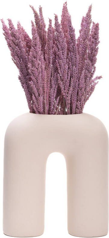 QUVIO Vaas U vorm Keramisch Beige