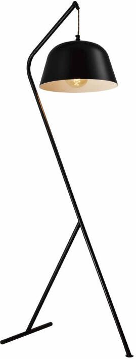 QUVIO Staande lamp metaal ronde lampenkap zwart QUV5170L-BLACK