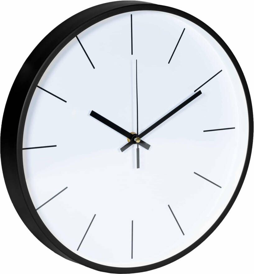QUVIO Basic wandklok wit met zwart frame