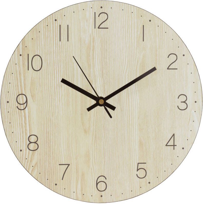 QUVIO Wandklok Hout Diameter 30 cm