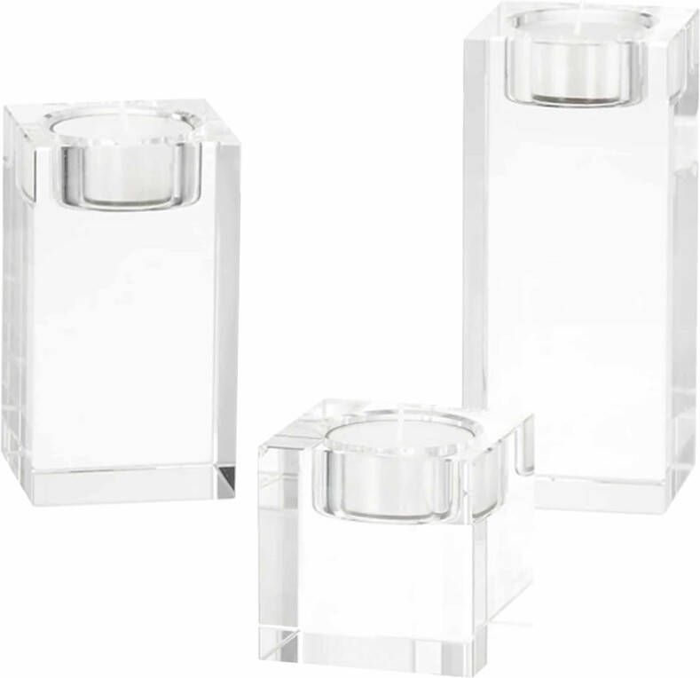 QUVIO Waxinelichthouder Set van 3 Glas