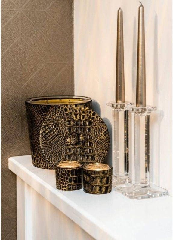 Cartello Home Theelicht Croco Gold