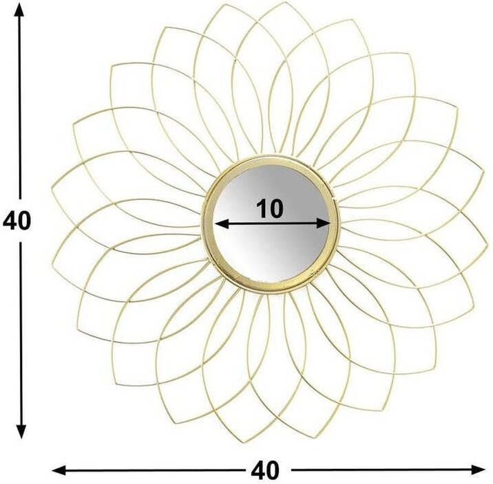 Krossproducts Spiegel Flor Metaal Goudkleurig