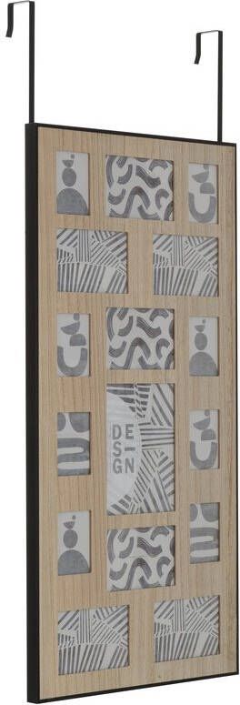 J-line Fotokader Wanddeco Deurhanger Naturel Zwart Md