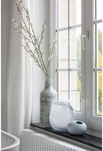 J-line | Vaas Ovaal Keramiek Mat Pastel Blauw Small