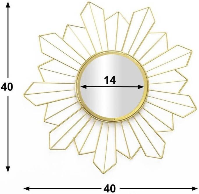 Krossproducts Spiegel Arrow Rond Goudkleurig 40x40