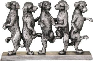 Ambiente Haus Decoratief figuur Honden dans antiek-zilver