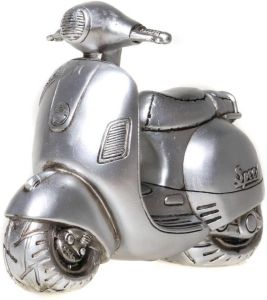 Ambiente Haus Spaarpot Motorscooter zilverkleurig Spaarvarken retrodesign ideaal cadeau (1-delig)