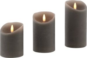 Andas Led-kaars Kerst versiering van echte was met dimfunctie en timer (set 3-delig)
