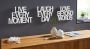 Andas Sierobject voor aan de wand Opschrift Live every Moment Love beyond Words Laugh every Day (3 stuks) - Thumbnail 1