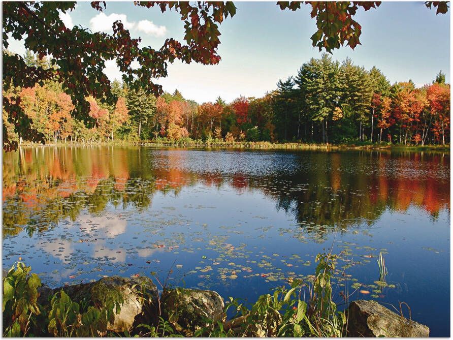 Artland Aluminium dibond print Landschap New England geschikt voor binnen en buiten buitenafbeelding