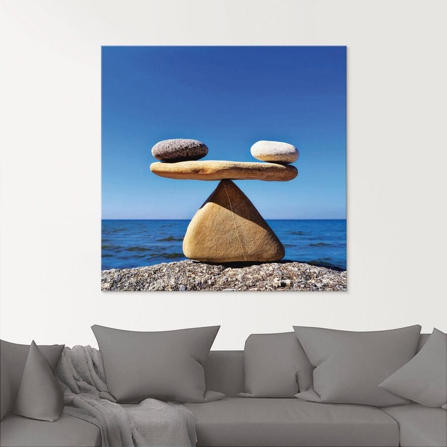 Artland Print op glas Evenwicht stenen zee - Foto 2