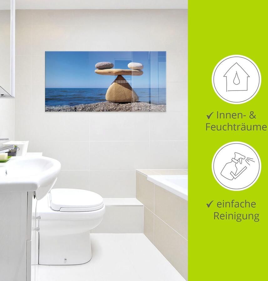 Artland Print op glas Evenwicht stenen zee - Foto 3