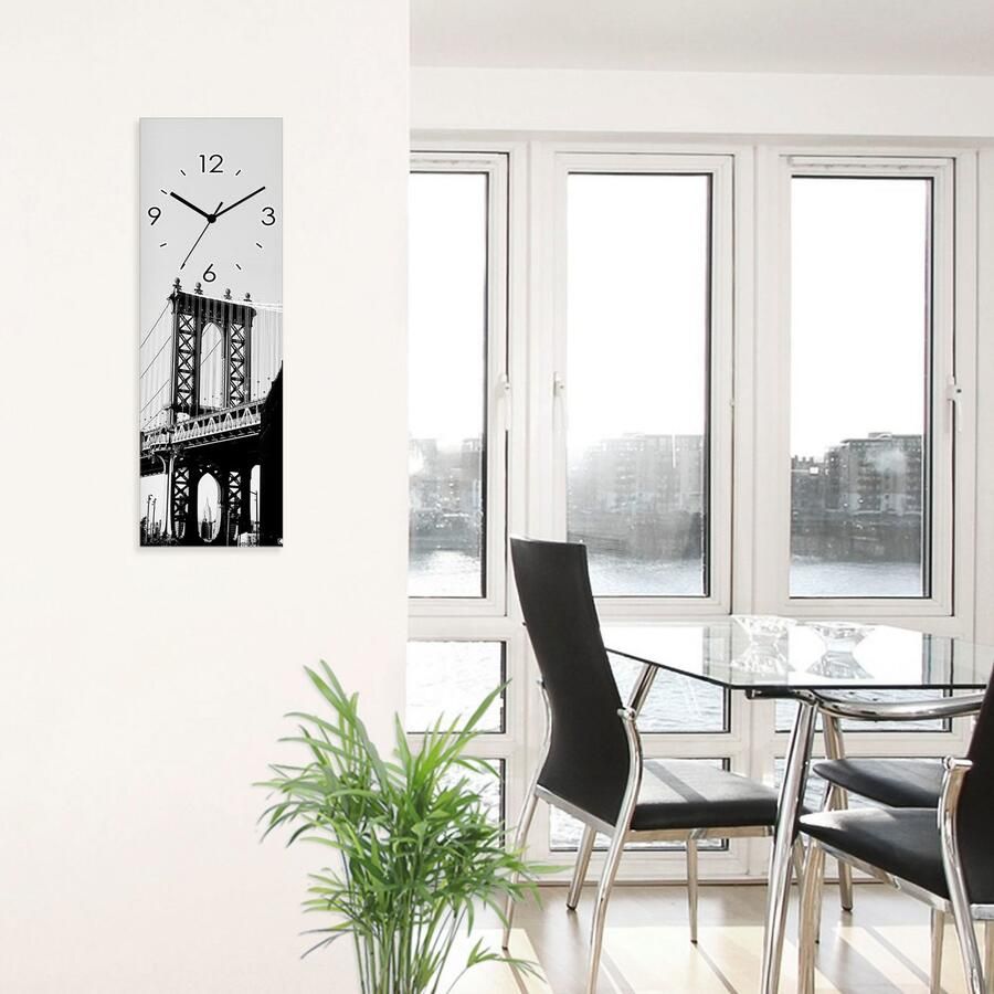 Artland Wandklok Dumbo Manhattan Bridge New York optioneel verkrijgbaar met kwarts- of radiografisch uurwerk geruisloos zonder tikkend geluid - Foto 3