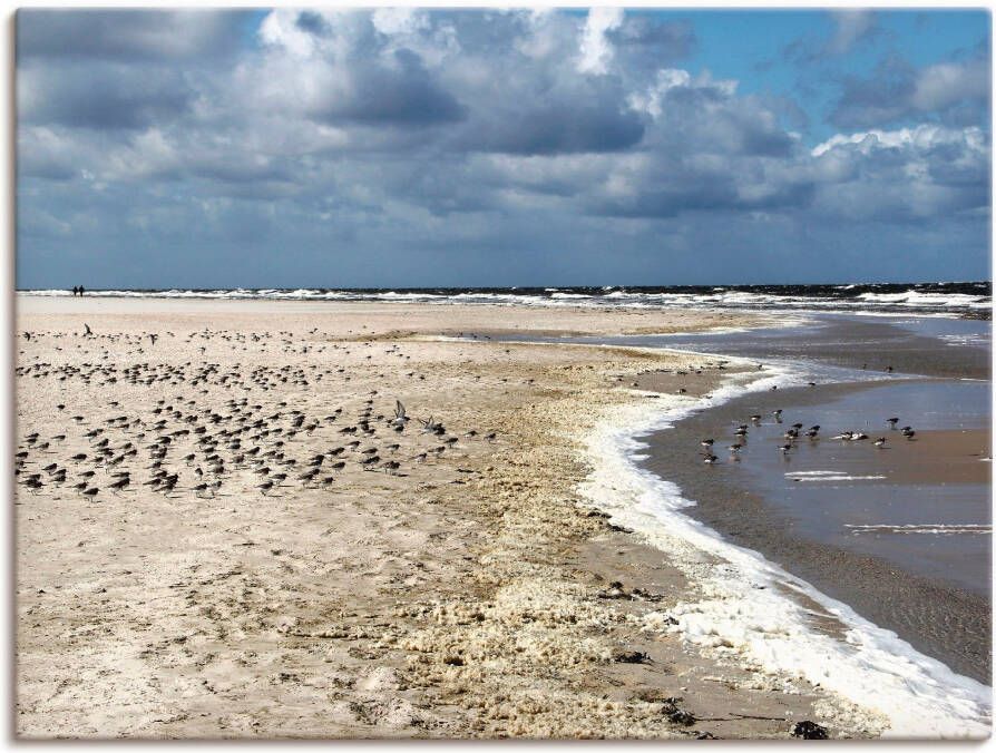 Artland Artprint op linnen Aan het mooie Noordzeestrand - Foto 1