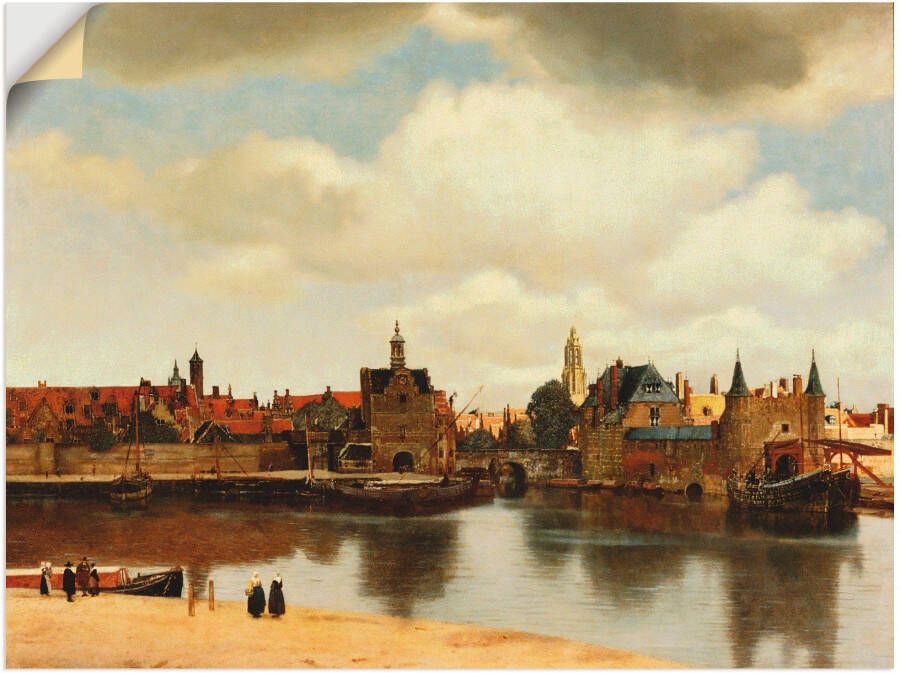 Artland Artprint op linnen Aanzicht van de stad Delft. Ca. 1660 - Foto 1