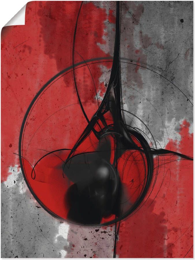 Artland Artprint Abstract in rood en zwart als artprint van aluminium artprint voor buiten artprint op linnen poster in verschillende maten. maten