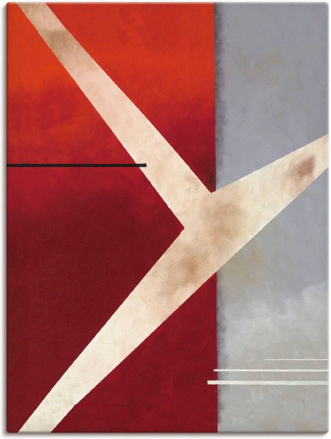 Artland Artprint Abstract in rood grijs als artprint op linnen poster in verschillende formaten maten