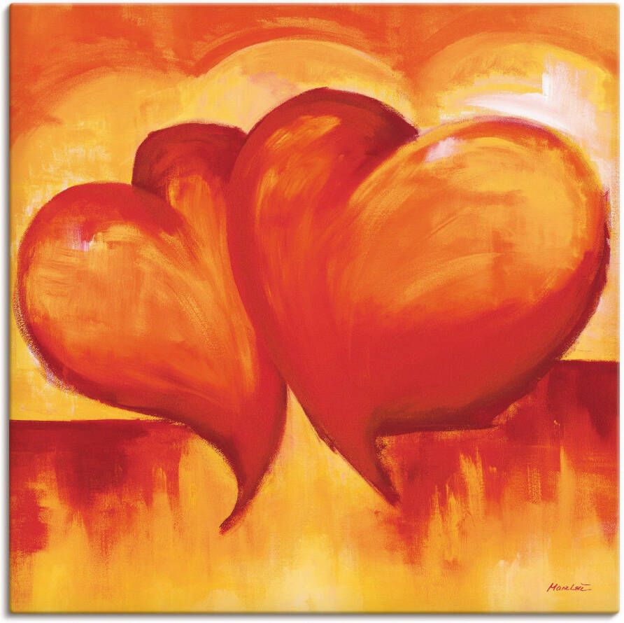 Artland Artprint Abstracte harten oranje als artprint op linnen poster in verschillende formaten maten