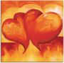Artland Artprint Abstracte harten oranje als artprint op linnen poster in verschillende formaten maten - Thumbnail 1