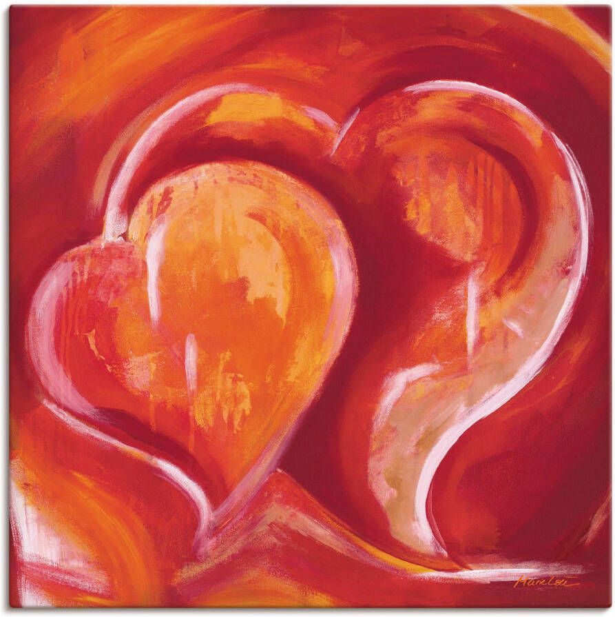 Artland Artprint Abstracte harten rood als artprint op linnen poster in verschillende formaten maten