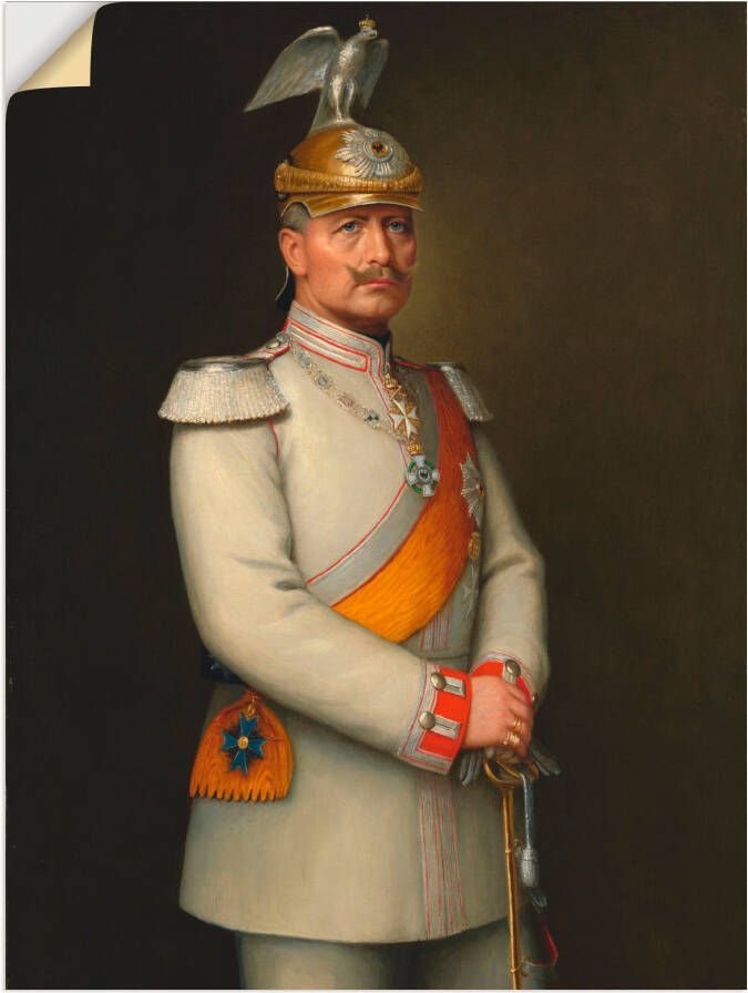 Artland Artprint Afbeelding van Kaiser Wilhelm II. als artprint op linnen muursticker in verschillende maten