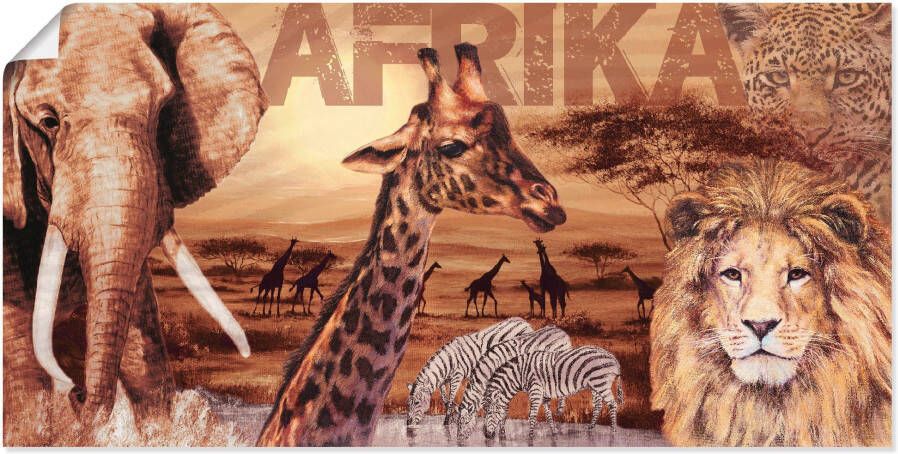 Artland Artprint Afrika als artprint van aluminium artprint voor buiten artprint op linnen poster muursticker