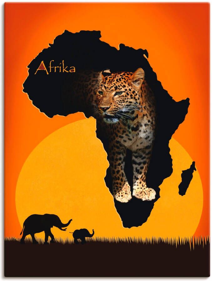 Artland Artprint Afrika het zwarte continent als artprint op linnen poster muursticker in verschillende maten - Foto 1