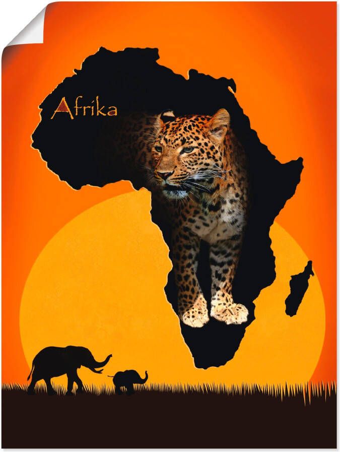 Artland Artprint Afrika het zwarte continent als artprint op linnen poster muursticker in verschillende maten