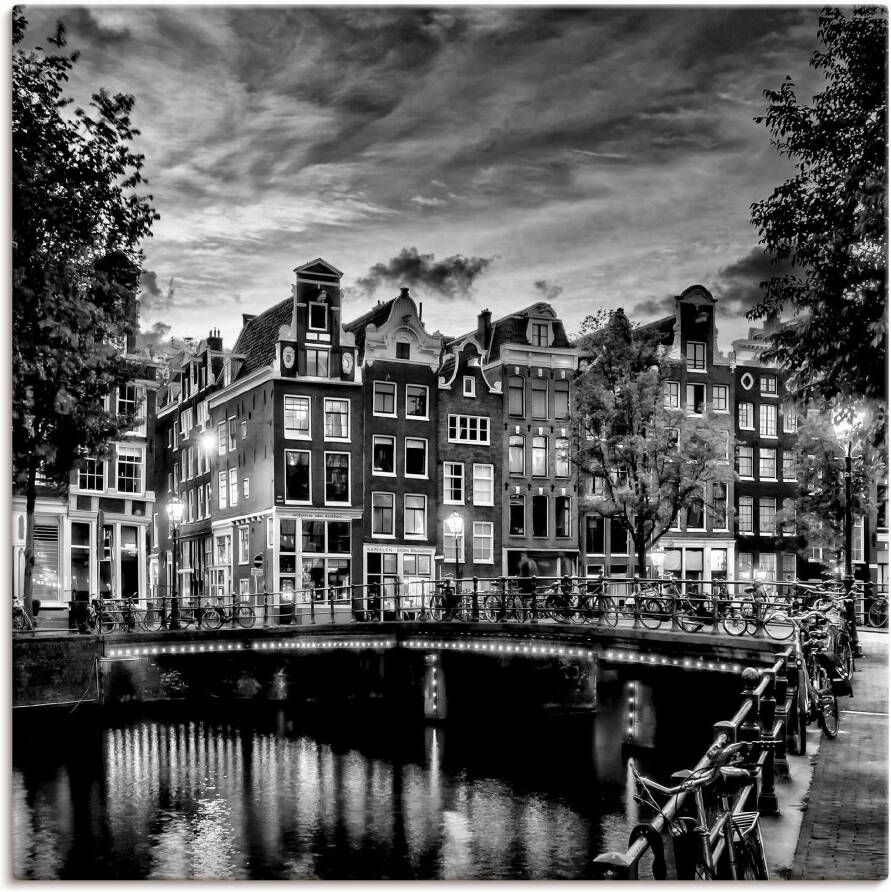 Artland Artprint Amsterdam avondidylle als artprint op linnen poster muursticker in verschillende maten