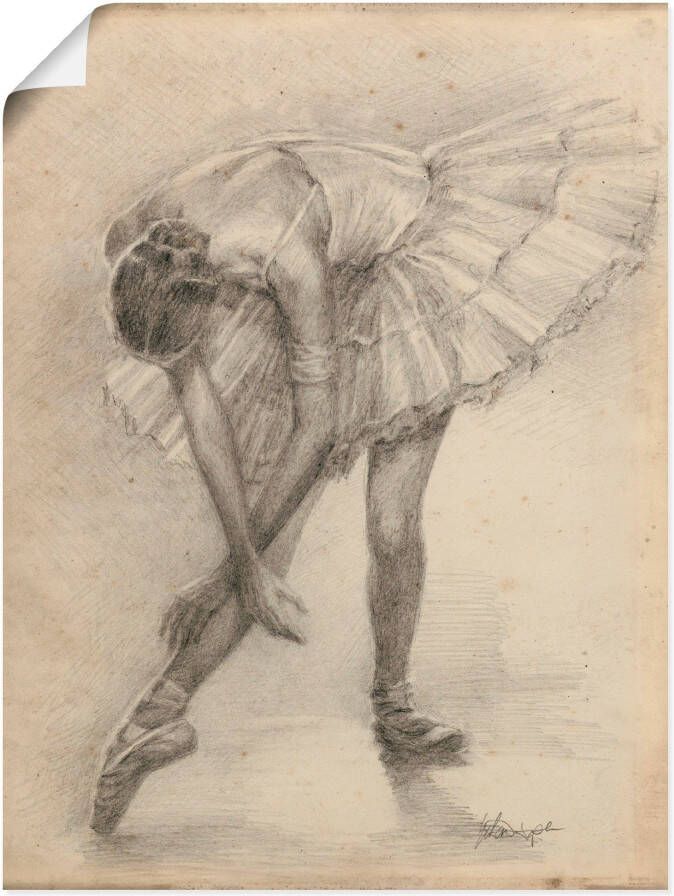 Artland Artprint Antieke ballerina's oefening II als poster in verschillende formaten maten