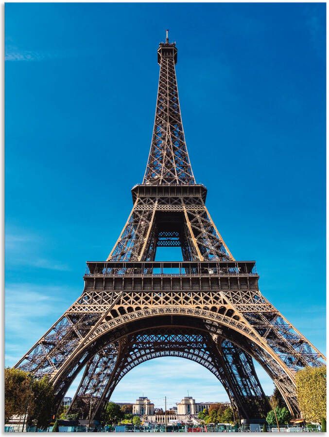 Artland Poster Blik op de Eiffeltoren in Parijs II als artprint van aluminium artprint op linnen muursticker of poster in verschillende maten - Foto 1