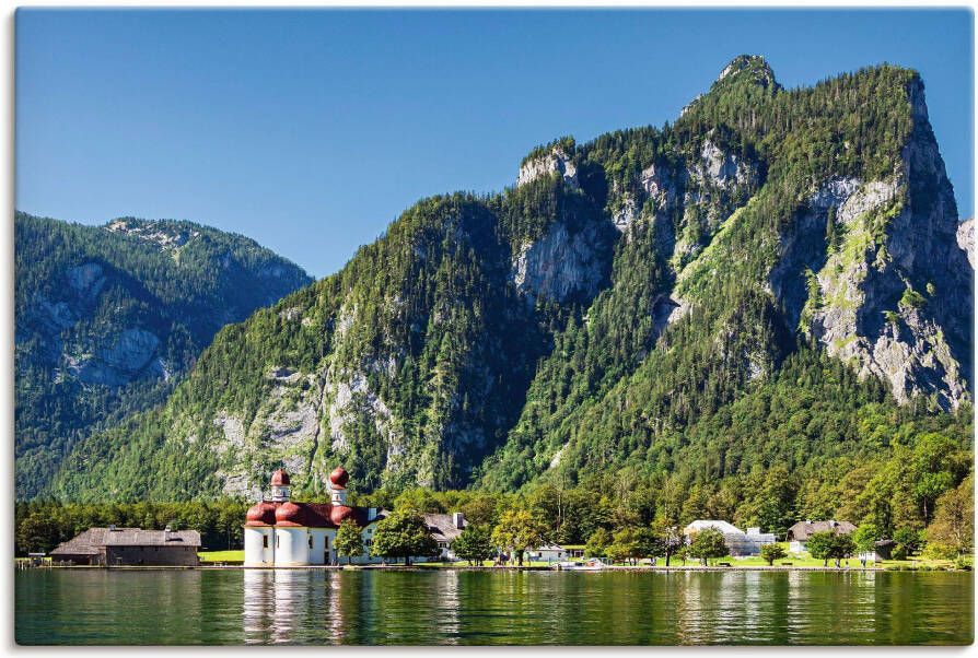 Artland Artprint Blik op de Obersee Blik op de Königssee als artprint van aluminium artprint voor buiten artprint op linnen poster in verschillende maten. maten