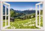 Artland Artprint Blik uit het venster Beierse Alpen als artprint van aluminium artprint op linnen muursticker of poster in verschillende maten - Thumbnail 1