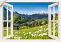 Artland Artprint Blik uit het venster Beierse Alpen als artprint van aluminium artprint op linnen muursticker of poster in verschillende maten - Thumbnail 1