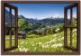 Artland Artprint Blik uit het venster Beierse Alpen als artprint van aluminium artprint voor buiten artprint op linnen poster muursticker - Thumbnail 1