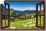 Artland Artprint Blik uit het venster Beierse Alpen als artprint van aluminium artprint voor buiten artprint op linnen poster muursticker - Thumbnail 1