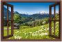 Artland Artprint Blik uit het venster Beierse Alpen als artprint van aluminium artprint voor buiten artprint op linnen poster muursticker - Thumbnail 1