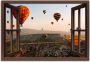 Artland Artprint Blik uit het venster Cappadocië ballonvaart als artprint op linnen poster muursticker in verschillende maten - Thumbnail 1