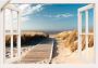 Artland Artprint Blik uit het venster Noordzeestrand op Langeoog als artprint op linnen poster muursticker in verschillende maten - Thumbnail 1