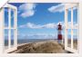 Artland Artprint Blik uit het venster vuurtoren Sylt als artprint op linnen poster muursticker in verschillende maten - Thumbnail 1