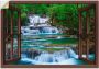 Artland Artprint Blik uit het venster waterval in Kanchanaburi als artprint op linnen poster muursticker in verschillende maten - Thumbnail 1