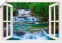 Artland Artprint Blik uit het venster waterval in Kanchanaburi als artprint op linnen poster muursticker in verschillende maten - Thumbnail 1